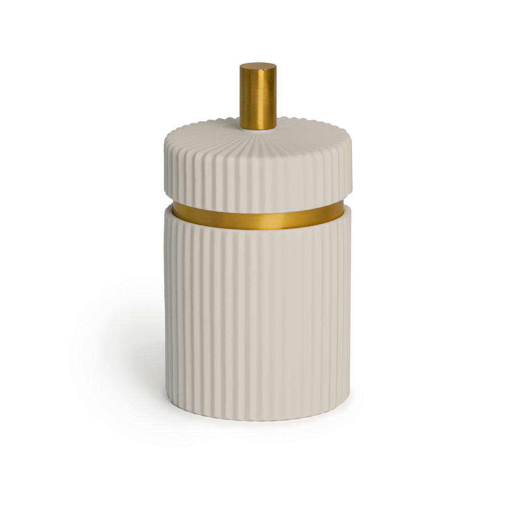 Lorenzo Jar, White & Gold