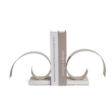 Luna Bookends, White and Gold