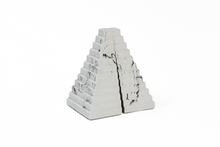 Luxor Bookends, White Marble Print