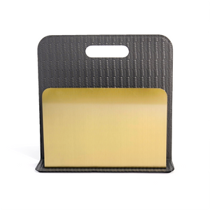 Marco Magazine Holder, Grey and Gold