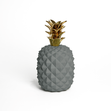 Pineapple Figurine, Grey & Gold