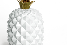 Pineapple Figurine, White and Gold