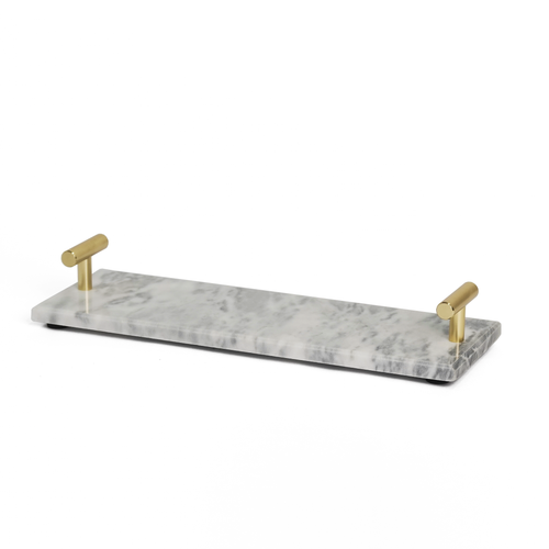 Rochefort Tray, White Marble and Gold