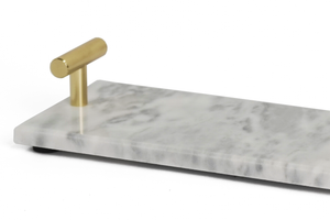 Rochefort Tray, White Marble & Gold