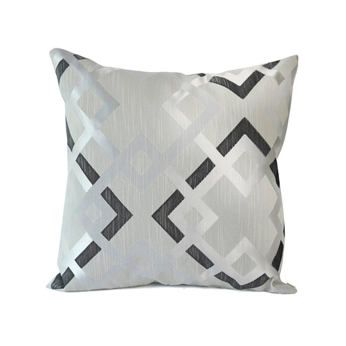 Windsor Cushion Cover, Silver & Black, 45 x 45 cm