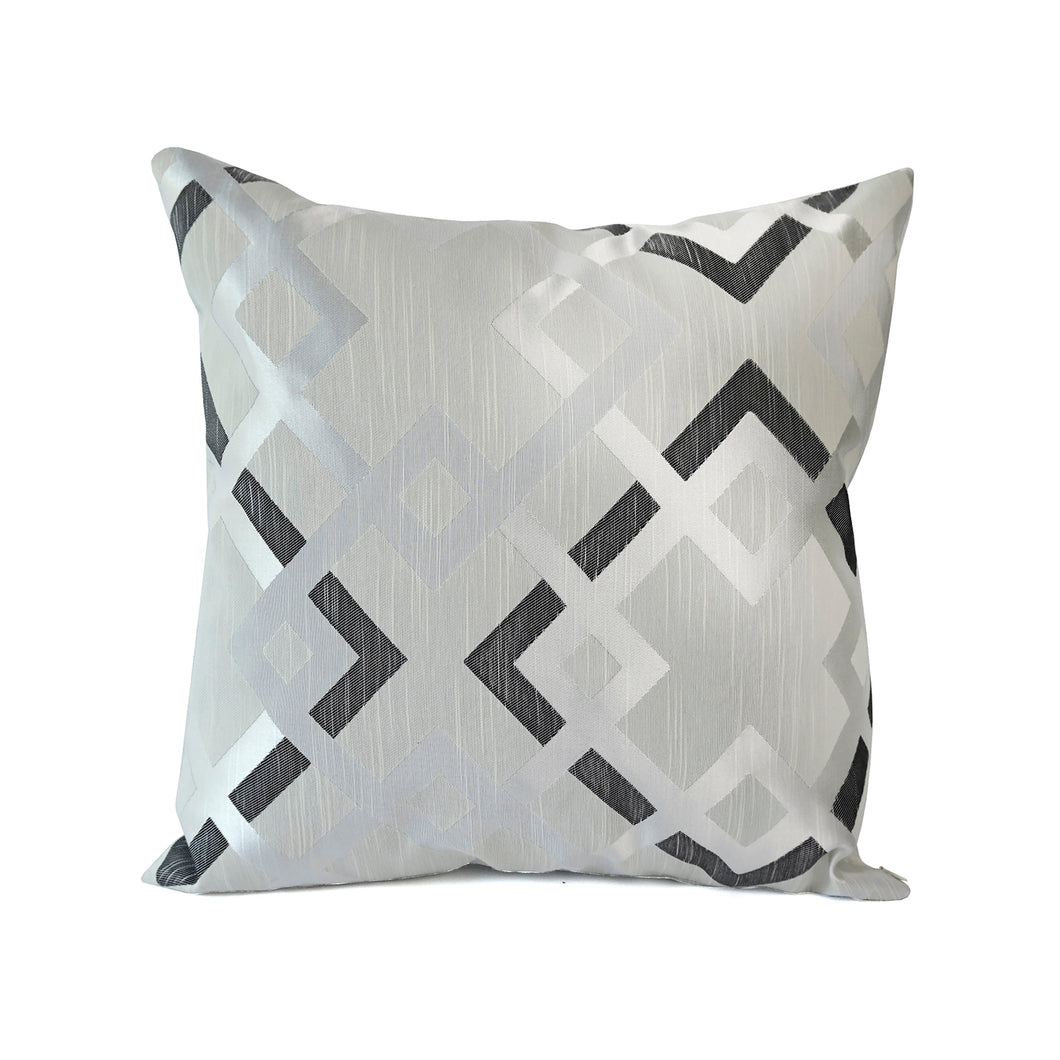 Windsor Cushion Cover, Silver & Black, 45x45 cm
