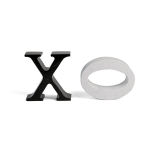 XO Sculpture, Black and White Marble