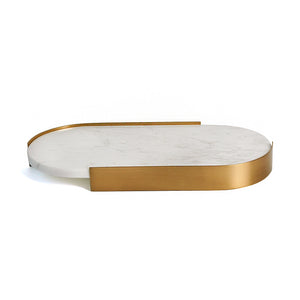 York Plate, White Marble and Gold